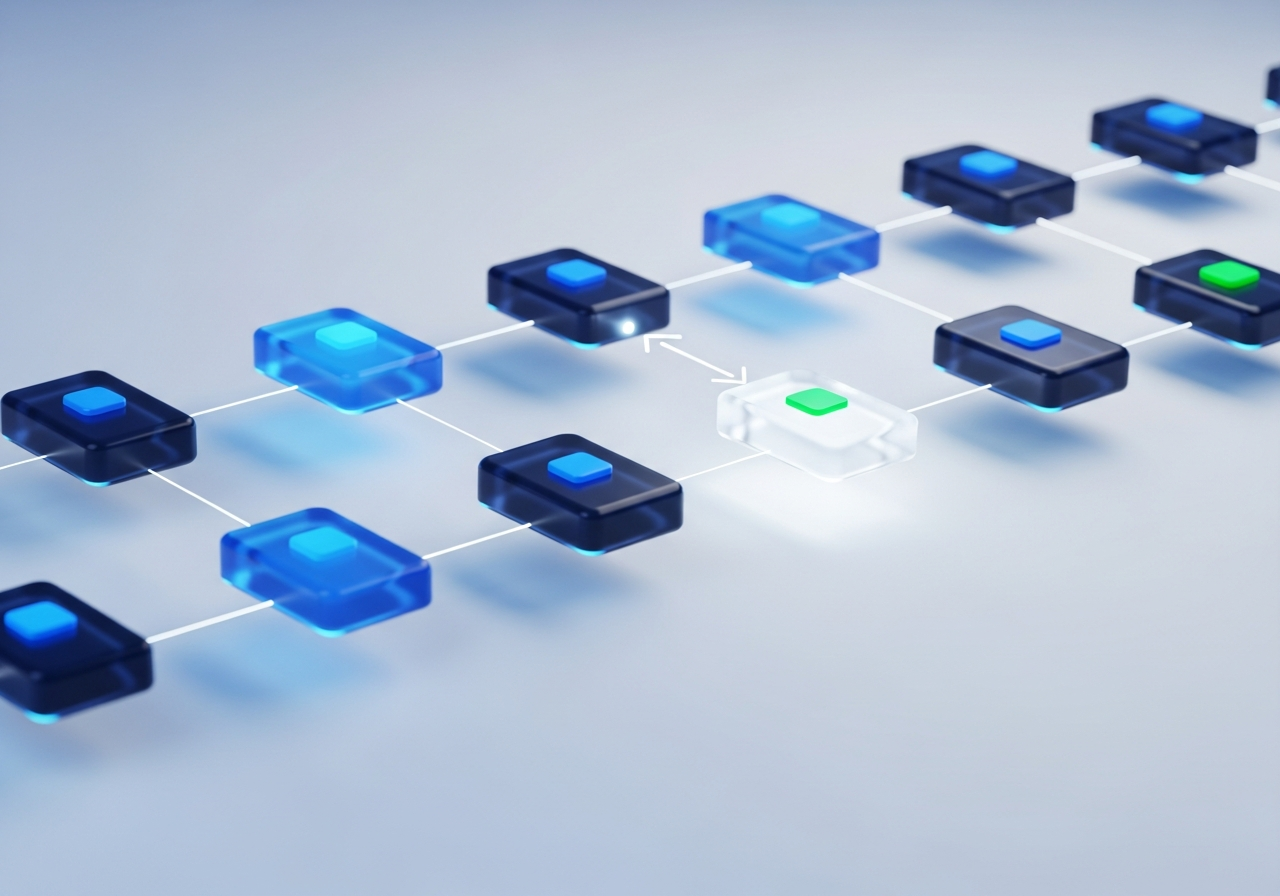 A network of assets, one reused instead of rebuilt